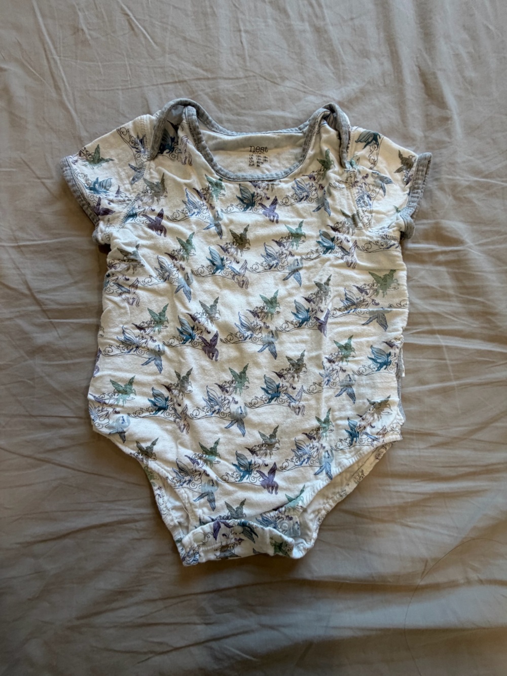NEST Design White Baby Tank with Multicolor Floral & Bird Print